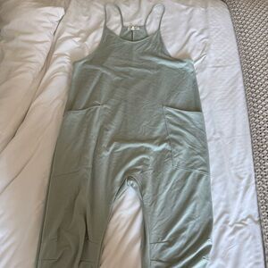 Sage Green Sleeveless Jumpsuit